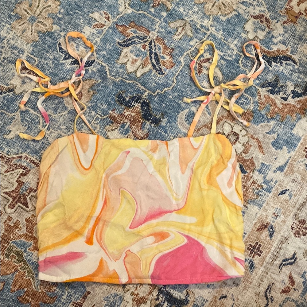 La Hearts Pastel Tie-Dye Top